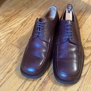 Hermès Men’s Vintage Lace-Up Derby Shoes Size 10.5 (EU 44) Brown Leather